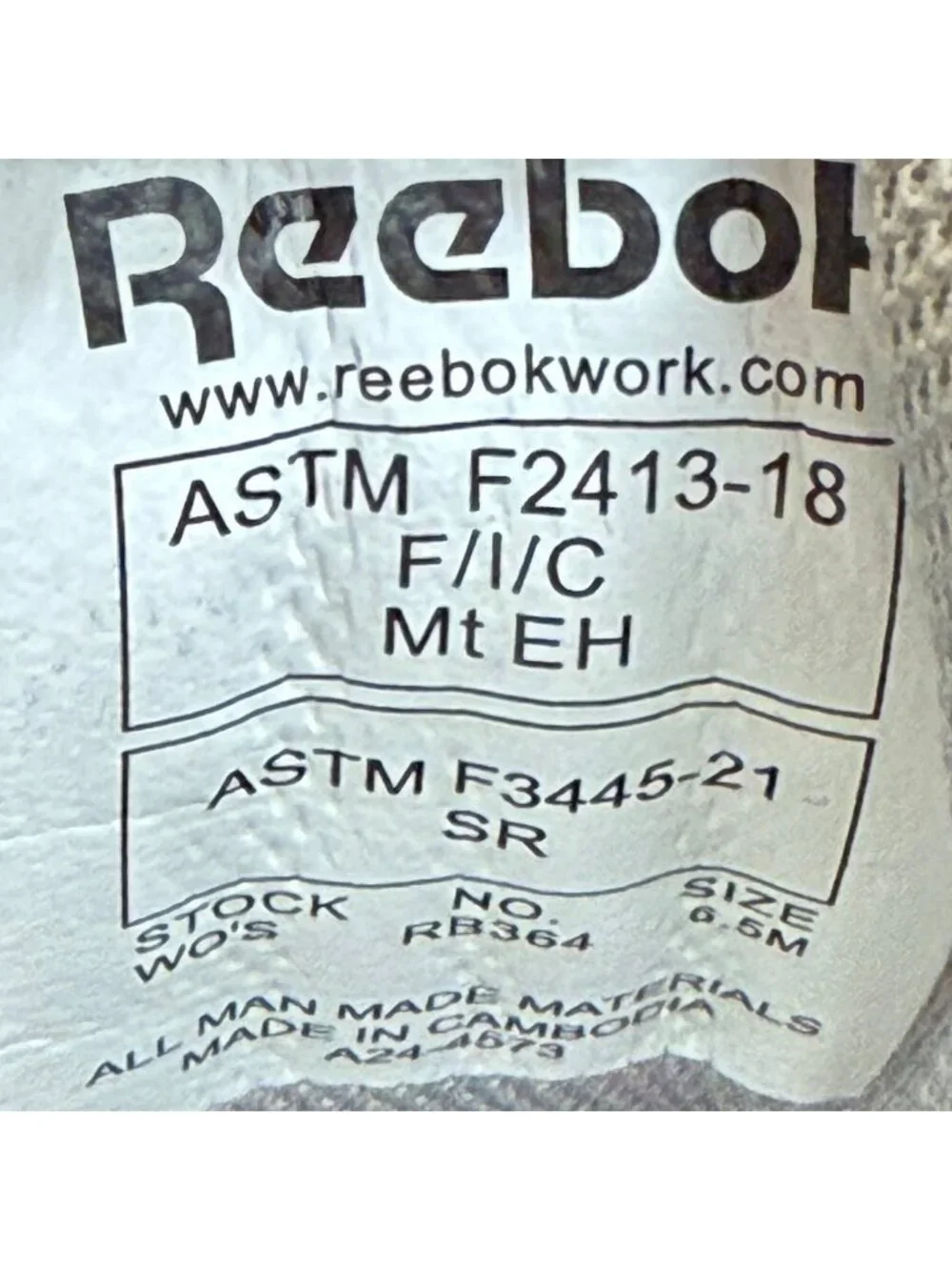 Reebok Hyperium Womens Size 6.5 Gray Outdoor Composite Toe Safety Work Shoes